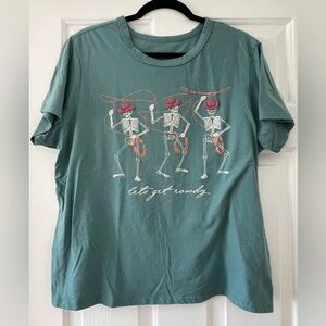 Zoe + Liv Teal “let’s get rowdy” Graphic Tee